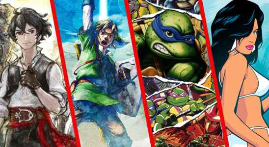 Nintendo Switch 3DS eShop Cyber Deals 2022 holiday Black Friday game sales discounts Bravely Default II GTA Trilogy Ninja Turtles Cowabunga Collection Zelda Skyward Sword HD