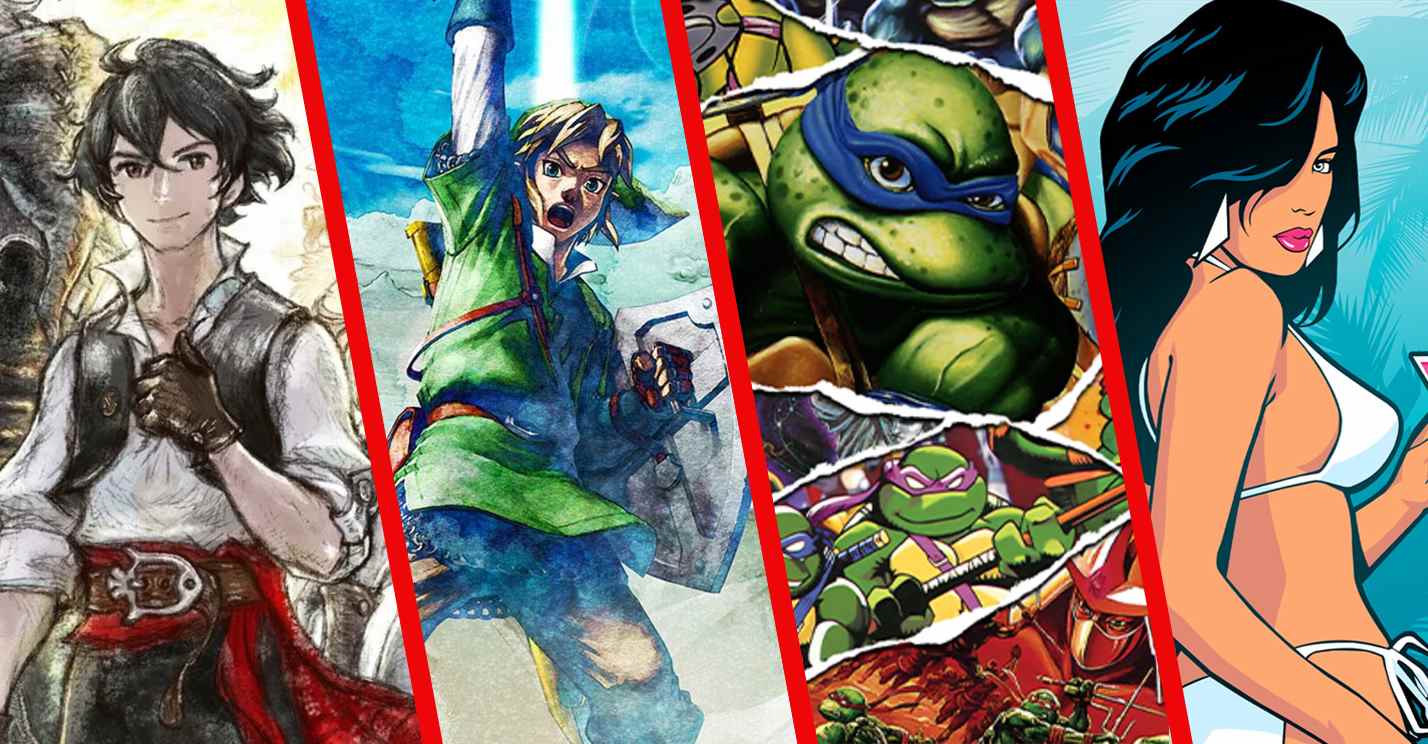 Nintendo Switch 3DS eShop Cyber Deals 2022 holiday Black Friday game sales discounts Bravely Default II GTA Trilogy Ninja Turtles Cowabunga Collection Zelda Skyward Sword HD