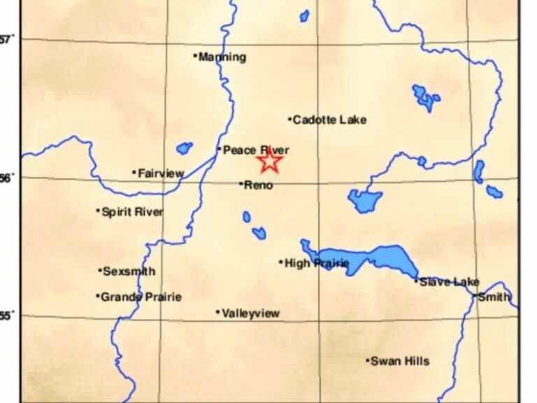 Plusieurs tremblements de terre signalés dans le nord de l’Alberta