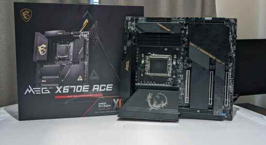 MSI MEG X670E Ace motherboard and box