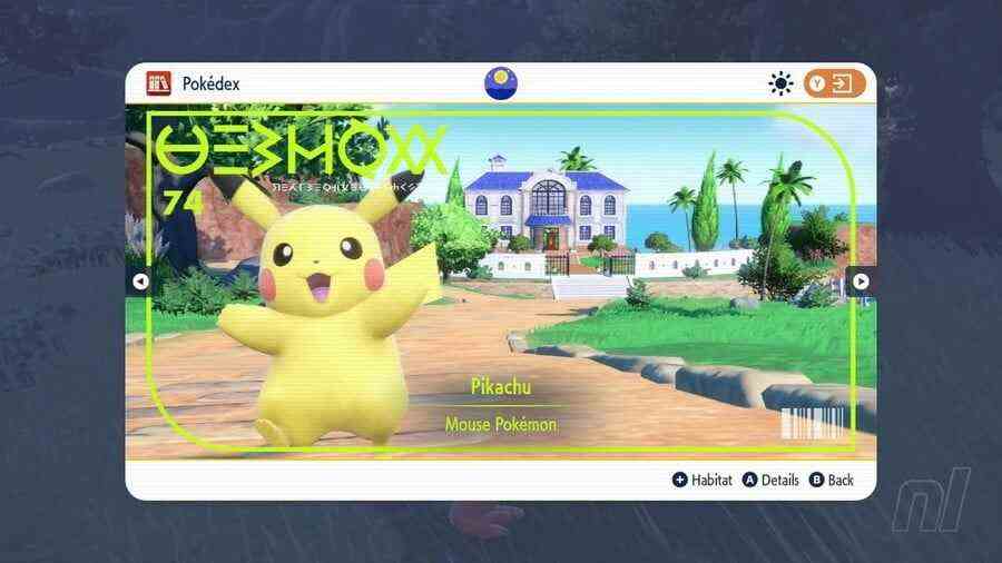 Emplacement de Pikachu Scarlet et Violet