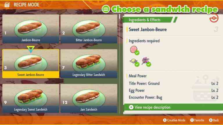 Comment faire un Egg Power Sandwich dans Pokémon Scarlet & Violet
