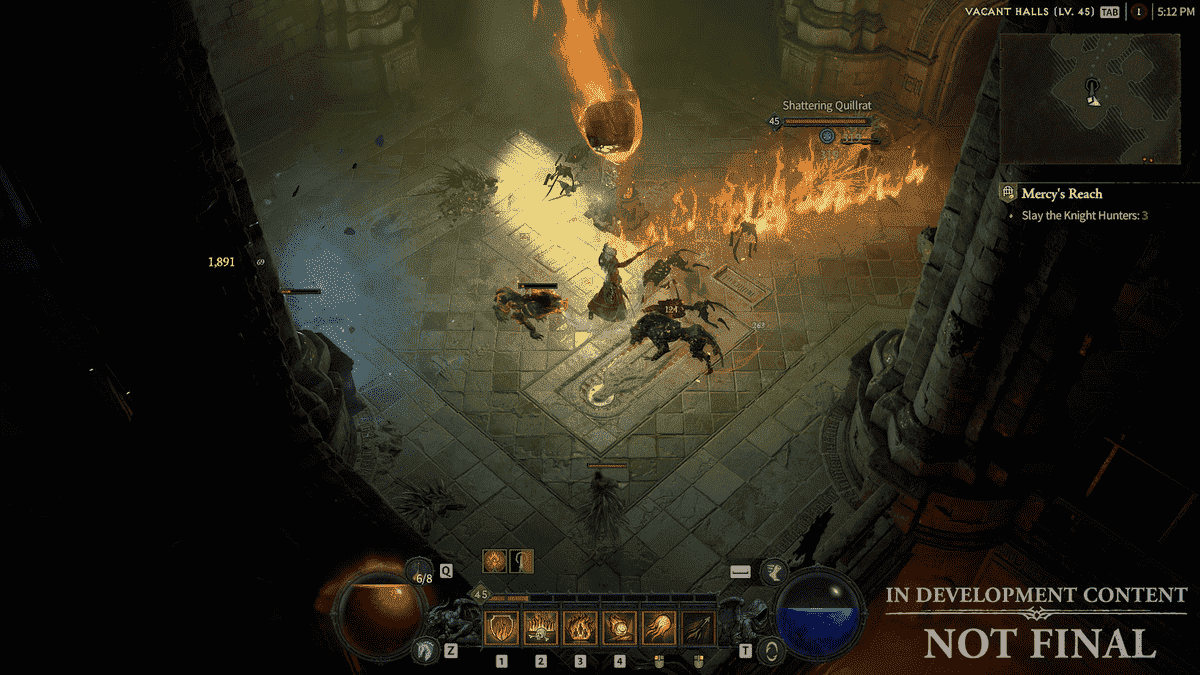 Une sorcière invoque un météore pour qu'il tombe sur un groupe d'ennemis dans Diablo 4