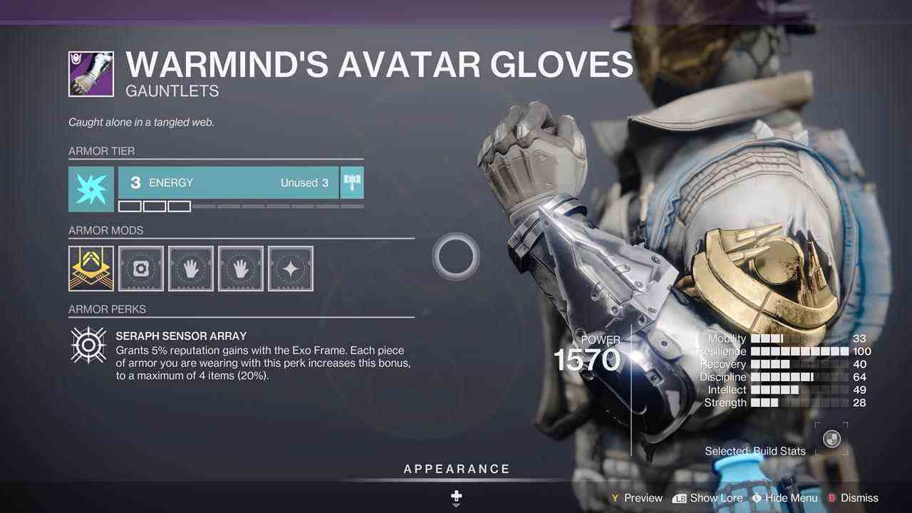 Gants Avatar de Warmind