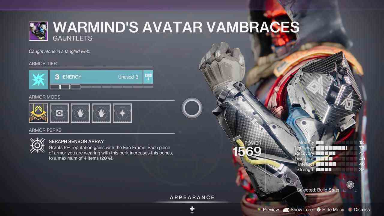 Protège-bras Avatar de Warmind