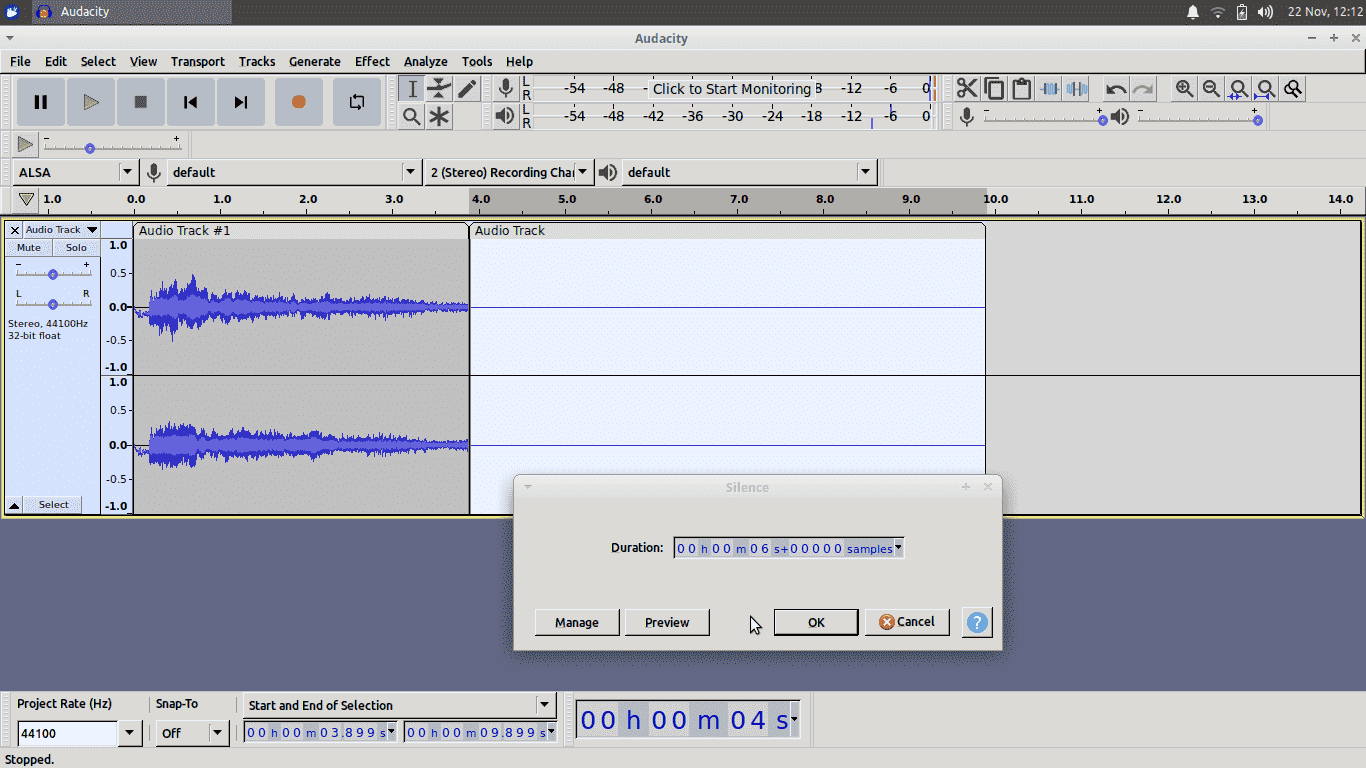 Ajouter des effets à l'audio dans Audacity