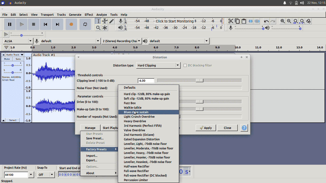 Ajouter des effets à l'audio dans Audacity