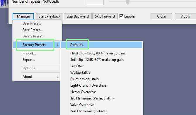 Ajouter des effets à l'audio dans Audacity