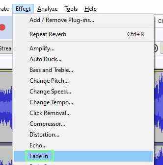 Ajouter des effets à l'audio dans Audacity