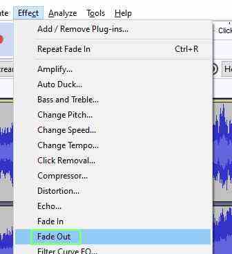 Ajouter des effets à l'audio dans Audacity