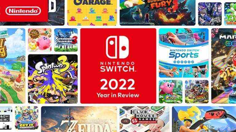 Nintendo publie le bilan de l'année 2022 de la Switch
