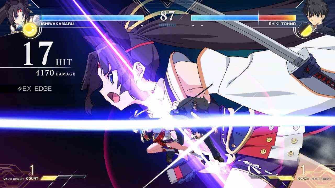 Melty Blood: Type Lumina - Jeu Ushiwakamaru contre Shiki Tohno    
