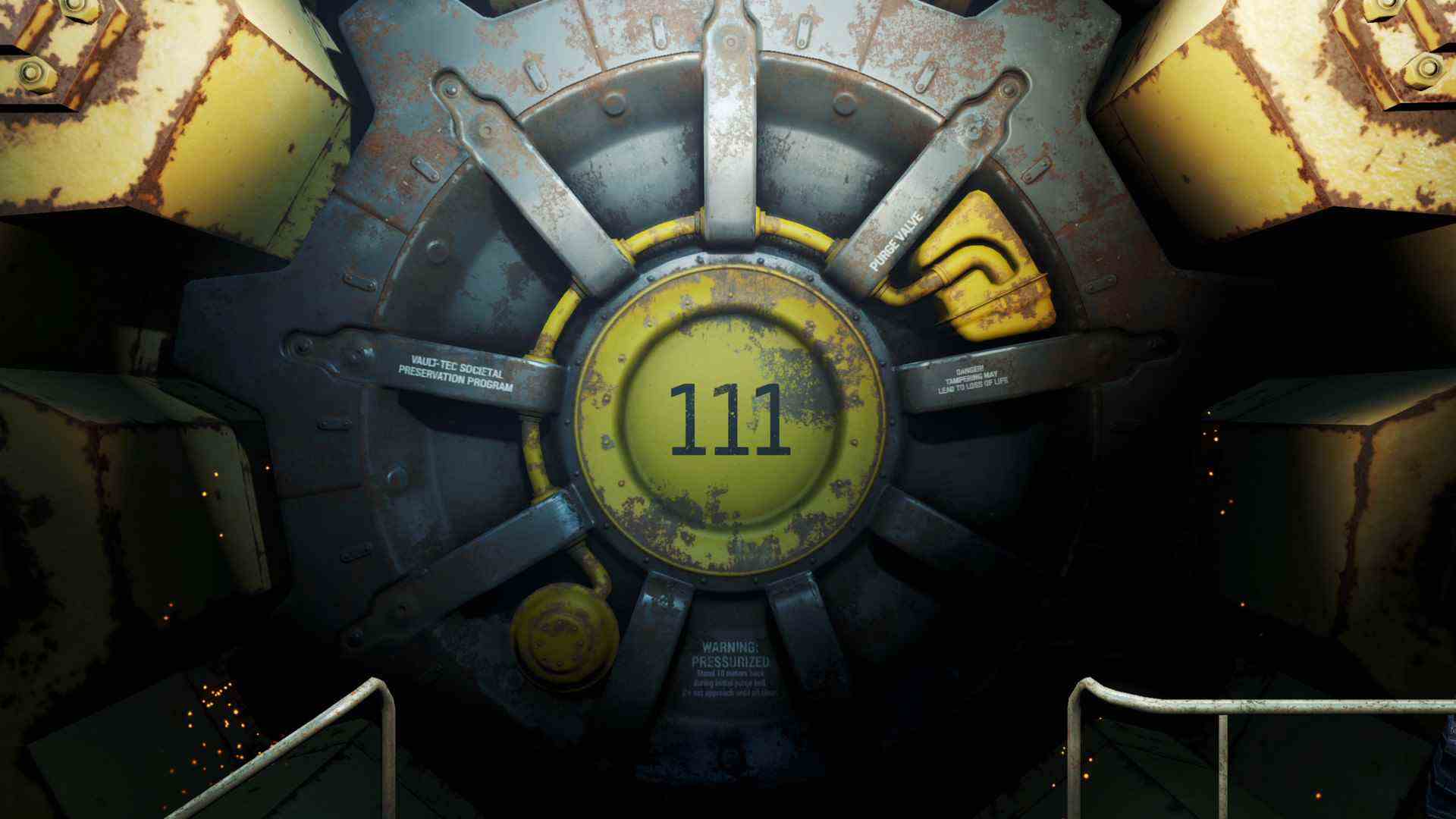 Porte du coffre-fort Fallout 4 avec '111' écrit dessus