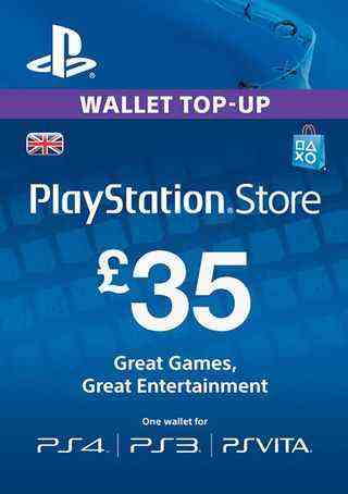 35 £ de recharge pour le portefeuille PlayStation Network