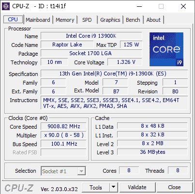 Record du monde Core i9-13900K 9 GHz