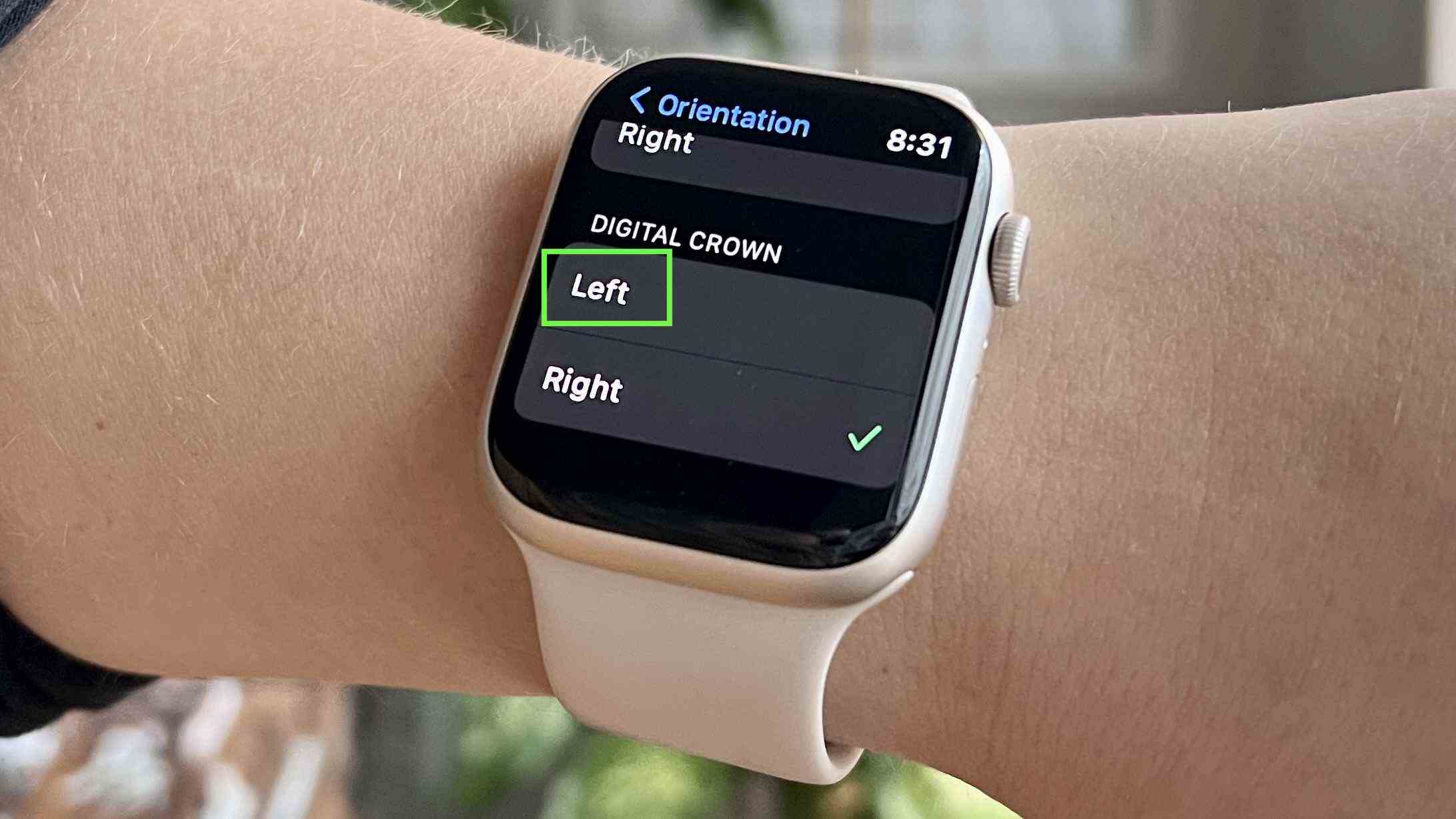 Apple Watch comment changer l'orientation de la couronne numérique