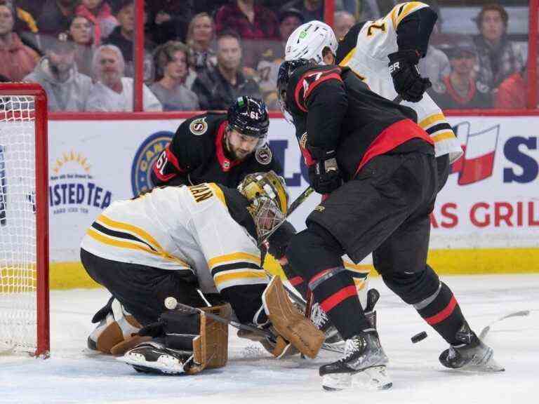 Talbot brille alors que les Sénateurs remportent la victoire en fusillade contre les Bruins, leaders de la ligue