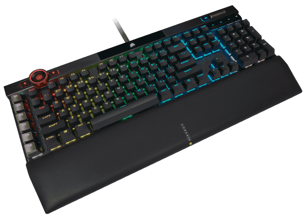 Le clavier K100 de Corsair.