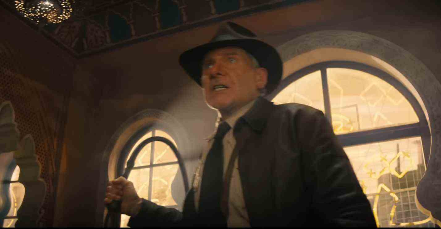 Indiana Jones 5 trailer The Dial of Destiny Harrison Ford young deaged de-aged James Mangold Brazil Comic Con CCXP