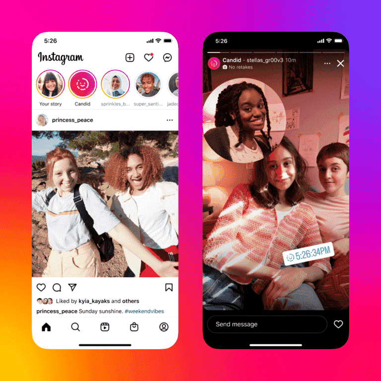 Instagram lance son clone BeReal, Candid Stories