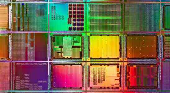 Closeup of silicon wafer