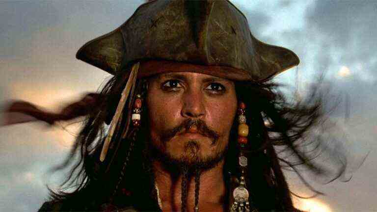 Johnny Depp as Captain Jack Sparrow in still from Pirates of the Caribbean