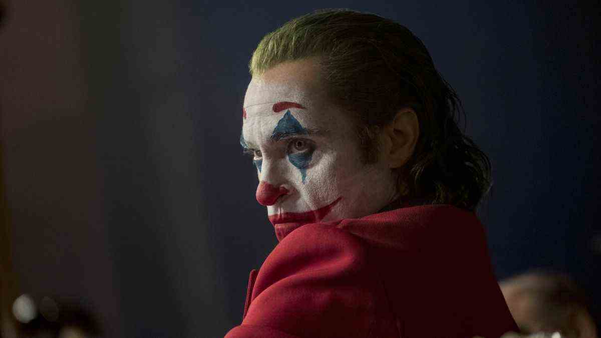 Joaquin Phoenix made up as Joker