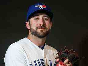 TJ House # 44 des Blue Jays de Toronto pose pour un portrait lors d'une journée photo MLB au Florida Auto Exchange Stadium le 21 février 2017 à Dunedin, en Floride.