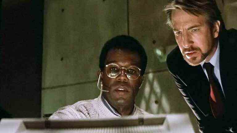 Clarence Gilyard and Alan Rickman in Die Hard