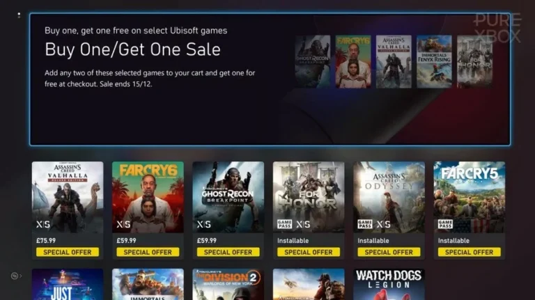 Le Xbox Store obtient Ubisoft Buy One Get One Sale jusqu’au 15 décembre pour certains jeux