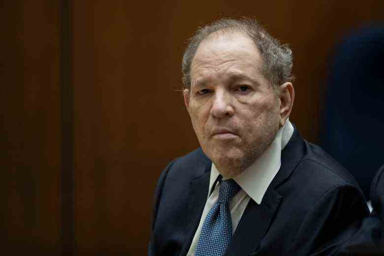 LOS ANGELES, CA - OCTOBER 04: Former film producer Harvey Weinstein appears in court at the Clara Shortridge Foltz Criminal Justice Center on October 4, 2022 in Los Angeles, California. Harvey Weinstein was extradited from New York to Los Angeles to face sex-related charges. (Photo by Etienne Laurent-Pool/Getty Images)