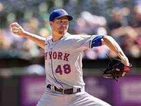 Jacob deGrom des New York Mets lance contre les Oakland Athletics au RingCentral Coliseum le 24 septembre 2022 à Oakland.