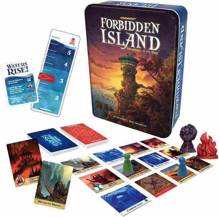 image de Forbidden Island par Gamewright, avec des composants