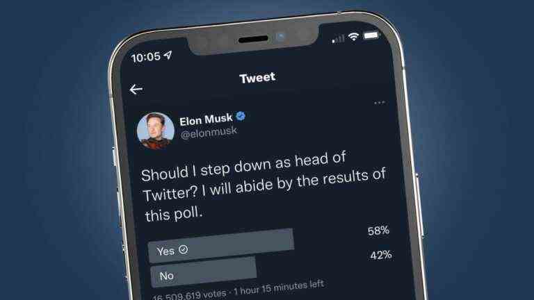 Les utilisateurs de Twitter votent pour qu’Elon Musk démissionne dans la tournure la plus bizarre à ce jour