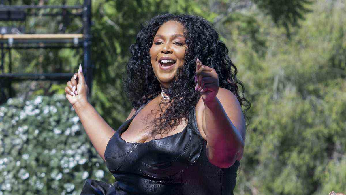 Lizzo on stage in Lizzo