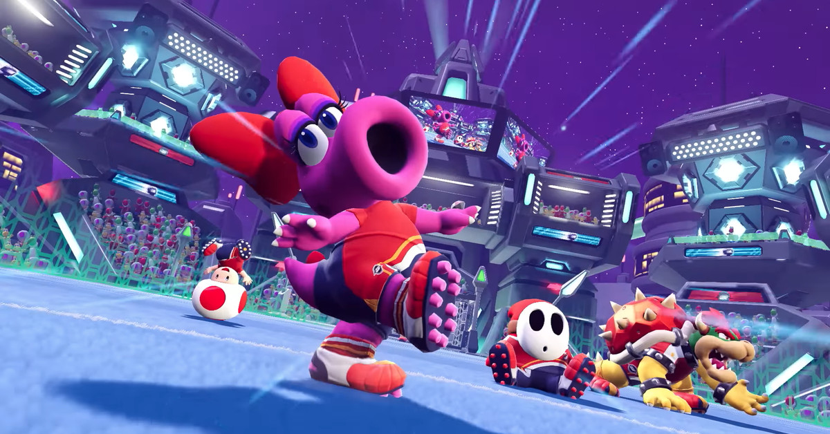 Mario Strikers: Battle League DLC nous montre un petit Birdo effronté
