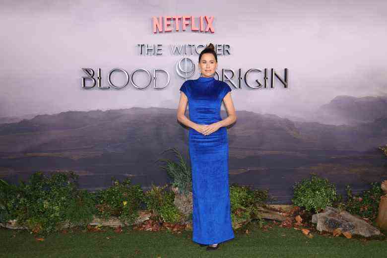 LONDON, ENGLAND - DECEMBER 12: Minnie Driver attends the London premiere of Netflix's "The Witcher: Blood Origin" at BFI Southbank on December 12, 2022 in London, England. (Photo by Tim P. Whitby/Getty Images for Netflix)