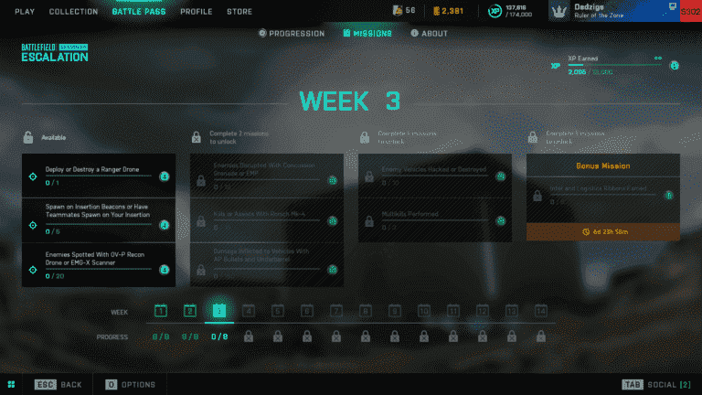 Missions hebdomadaires Battlefield 2042, récompenses Battle Pass pour la saison 3, semaine 3 répertoriées (6 décembre)