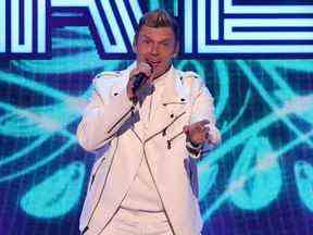 Nick Carter se produit avec les Backstreet Boys lors du concert iHeartRadio Jingle Ball au Madison Square Garden, à New York, le 9 décembre 2022.