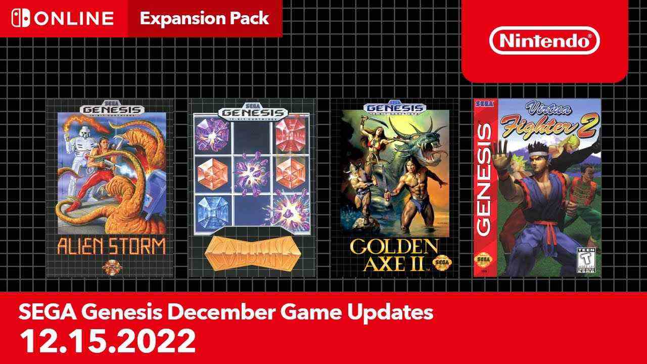 Nintendo Switch Online ajoute les jeux SEGA Genesis Golden Axe II, Alien Storm, Columns, Virtua Fighter 2
