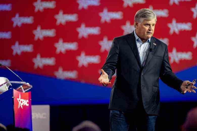 DALLAS, TEXAS - AUGUST 04: American talk show host Sean Hannity speaks at the Conservative Political Action Conference CPAC held at the Hilton Anatole on August 04, 2022 in Dallas, Texas. CPAC began in 1974, and is a conference that brings together and hosts conservative organizations, activists, and world leaders in discussing current events and future political agendas. (Photo by Brandon Bell/Getty Images)