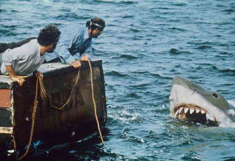 JAWS, from left:  Richard Dreyfuss, Robert Shaw, 1975