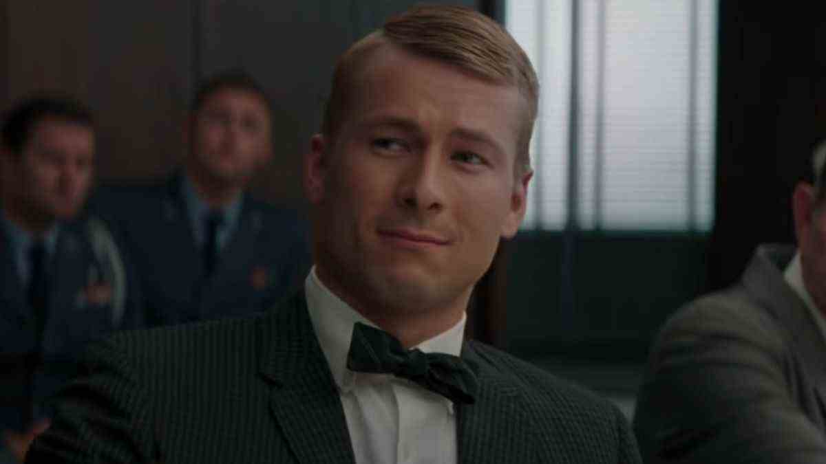 Glen Powell as John Glenn in Hidden Figures