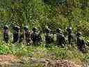 Des soldats russes participent à des exercices militaires à Ioujno-Sakhalinsk dans l'Extrême-Orient russe, le 4 septembre 2022.