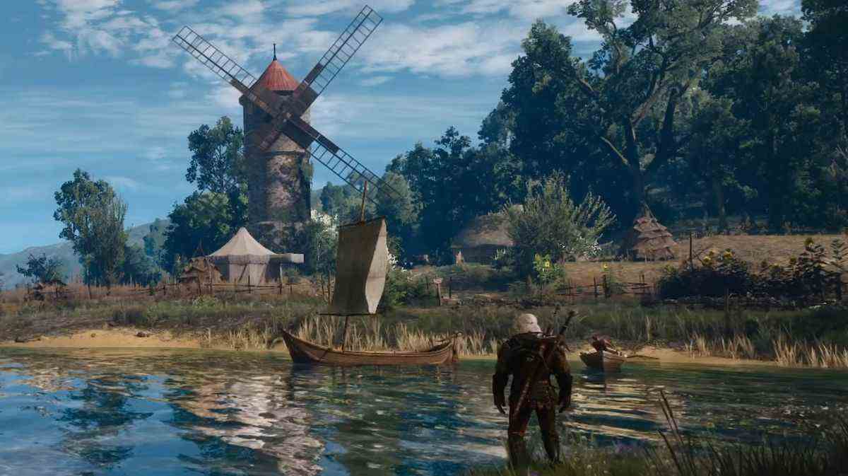 Voici une heure et demie de Geralt debout près d'un lac tranquille pendant que la musique paisible joue
