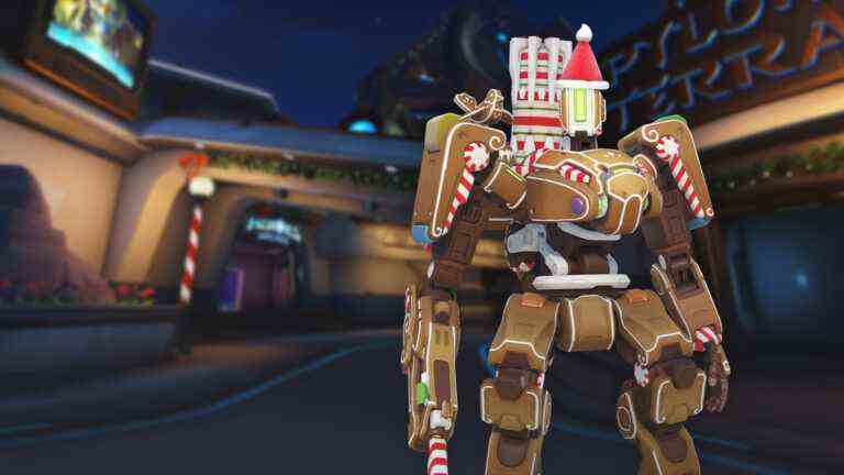 Vous pouvez obtenir ce skin Legendary Gingerbread Bastion presque gratuit dans Overwatch 2
