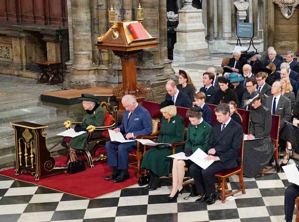 La famille royale à l'abbaye de Westminster