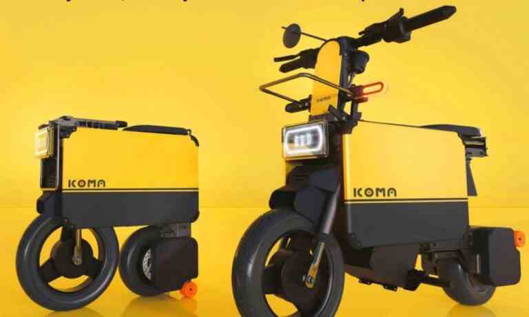 Icoma présente une moto électrique de style transformateur de la taille d’une valise