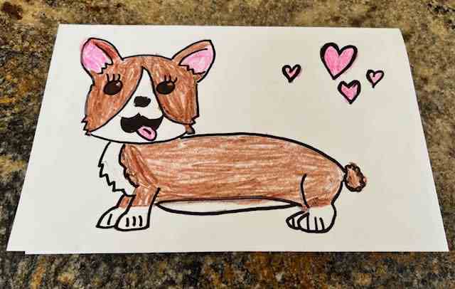 Eloise a envoyé un dessin d'un corgi à la reine en 2021 (Caroline L. Perry)