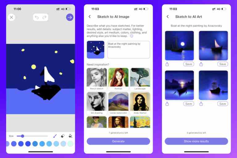 L’application SketchAI alimentée par l’IA de Picsart transforme les images et les contours en art numérique